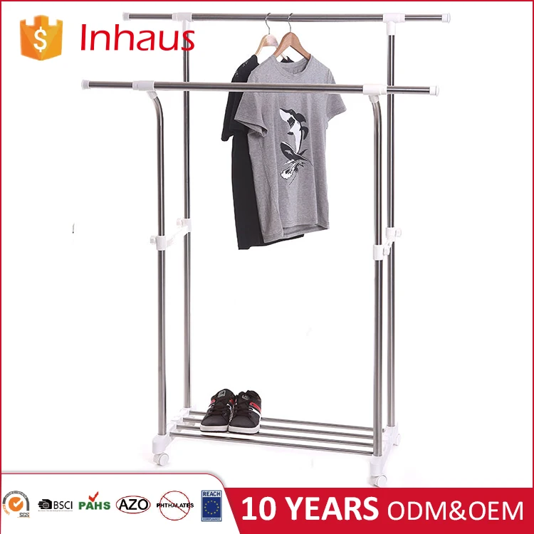 Двухполюсный крытый и открытый расширяемый подъемные вешалка для одежды сушилка с 4 колеса PP