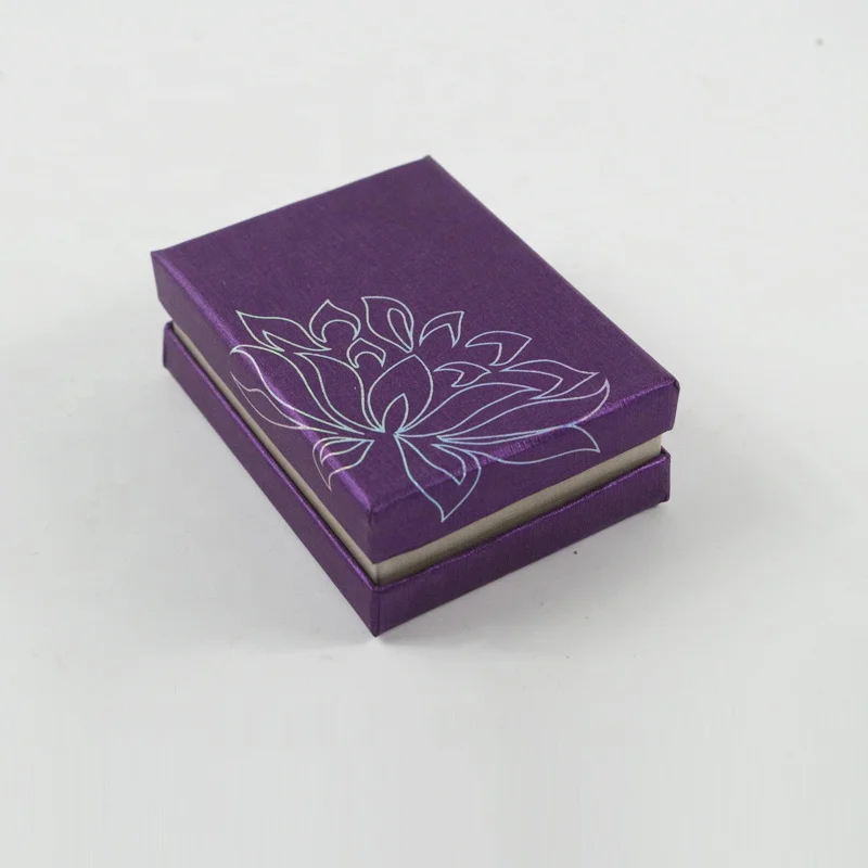 Hot Selling Custom logo Kraft paper cardboard pendant box handmade colorful ring box Small velvet flocked jewelry packaging box