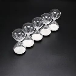 Mini 1 minute clear white sand timing glass hourglass