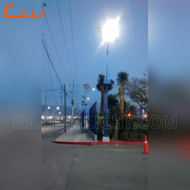 50watt 60W cob lamp head LED solar street light case 7-8M pole