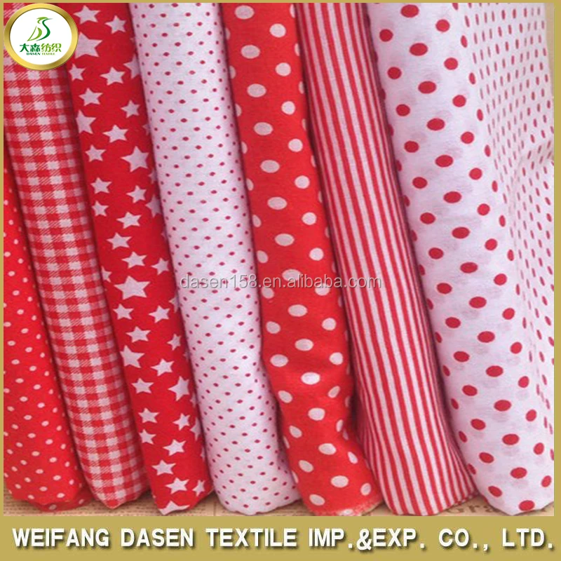 red white dots fabric print cotton fabric for baby bed sheets