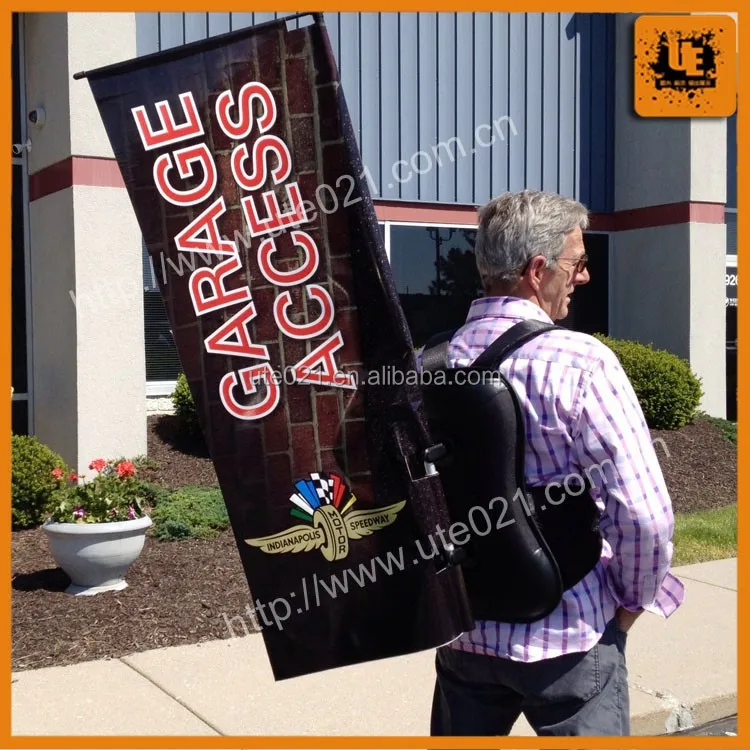 
Custom Outdoor Promotional Marketing Street Advertising Backpack Flag And Banner 