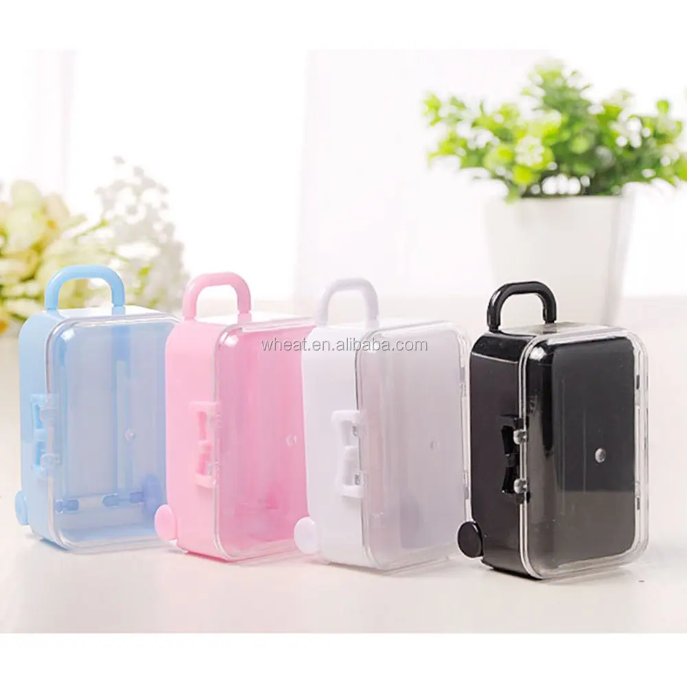 Wedding Favor Themed Mini Travel Plastic Suitcase Candy Box