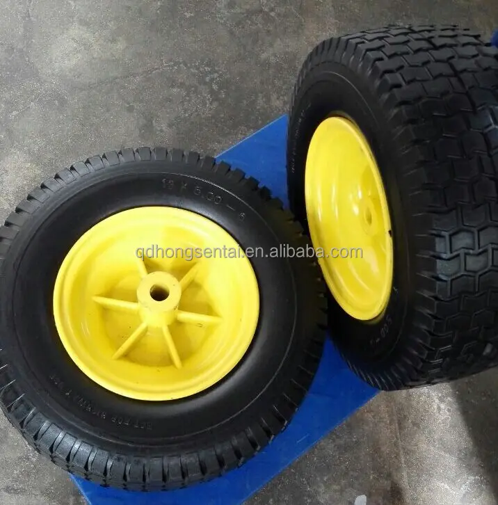 beach cart wheel inflatable pneumatic air rubber tire 13x5.00-6 wheels with metal rim or plastic rim