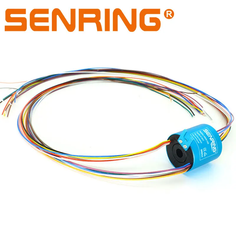 Through hole mini slip ring 8mm with OD 35mm 6 wires , 12 wires 5A,10A