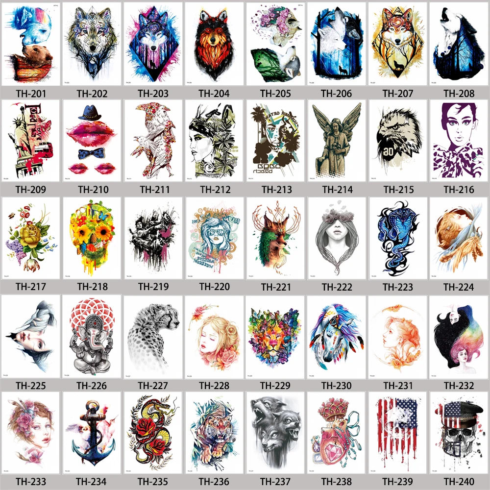 
Male Body Art Water Transfer DIY Temporary Tattoo Sticker TH201 - TH240 