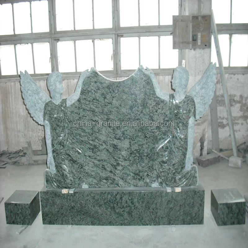 Large cemetery marble weeping angel marble tombstone