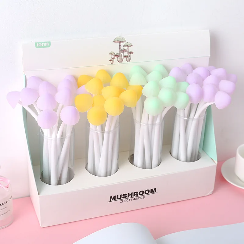 Korea stationery mushroom gel gel pen creative cute personality student signature writing gel pens stationery supplies