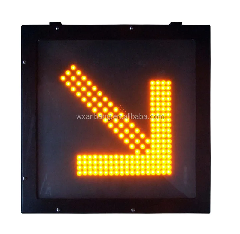 Blinking Arrow Direction Traffic Warning Sign, Illuminated Led Traffic Sign