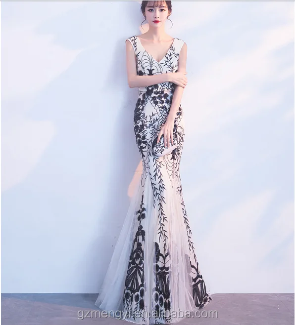 Latest Elegant Sleeveless Backless Evening Dress with Floor Length Dress Design For Evening Party