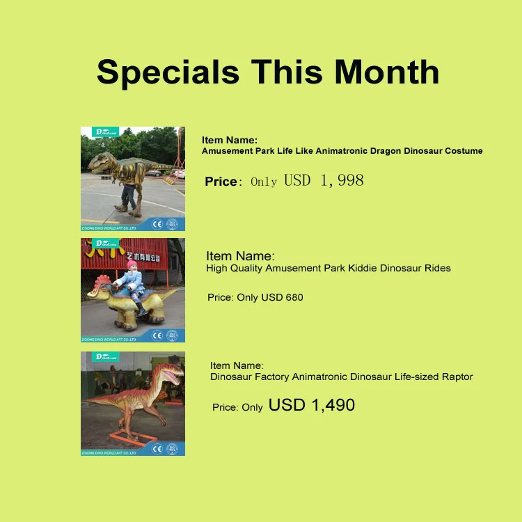 Dino World 1:1 Scale Fiberglass Movie Character Statue