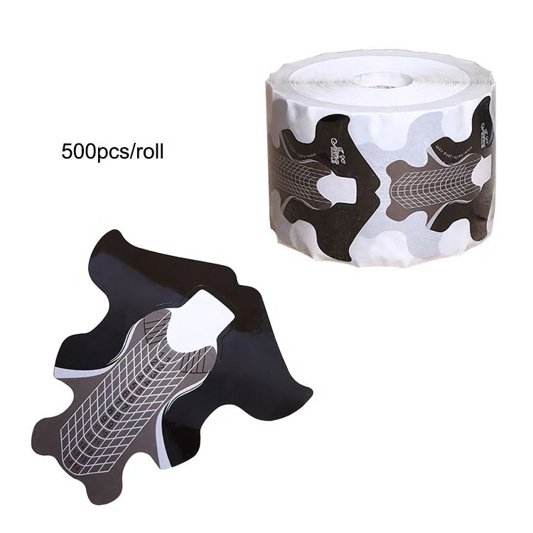 
2019 OEM Private Label Extra Long Slef Advensive Guide For Acrylic UV Gel Tip Extension Acrylic Paper Nail Form 