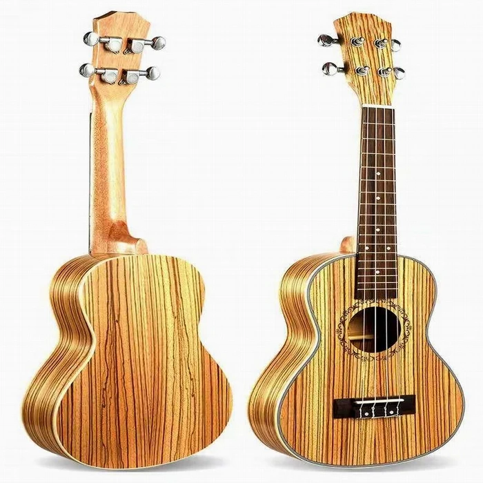 Family concert Fashion 23' Zebra wood Hawaii Ukulele Tenor 4 Strings Bass Guitar For Musical Stringed Instruments