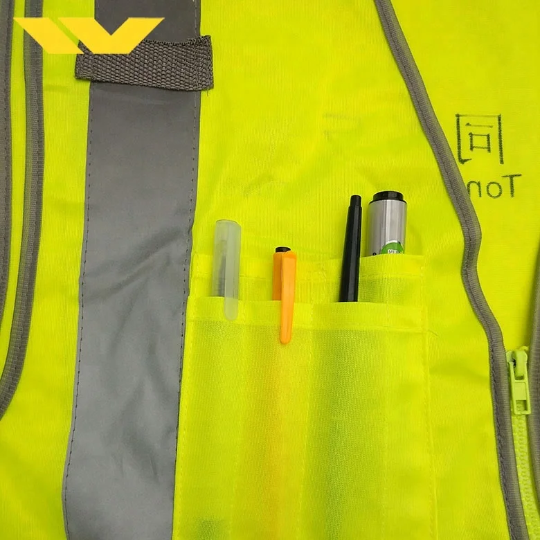 Safety Worksuit Reflective Vest with many pockets for construction crew