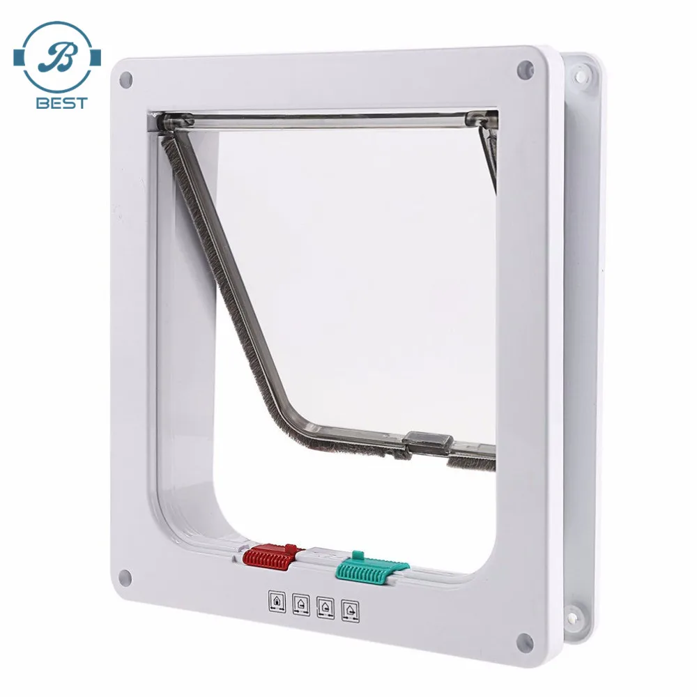 2020 ABS pet flap interior cat walk door for screen curtain round large dog cat flap door microchip