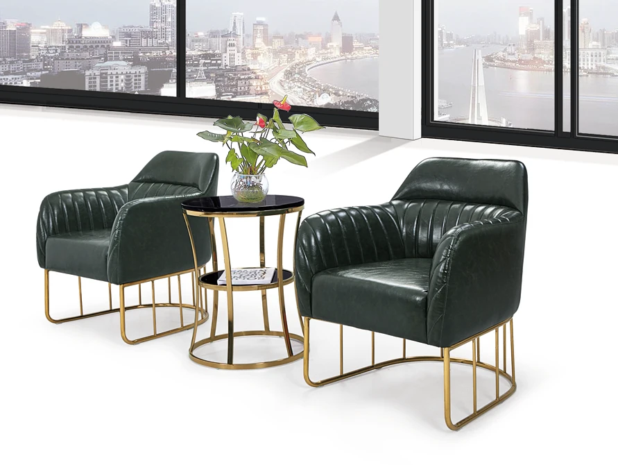 Modern Design PU Leather BONDED Leather Office Chair Furniture Sofa Set 3 Seater RED Sectional  Commerical Fabric Sofa