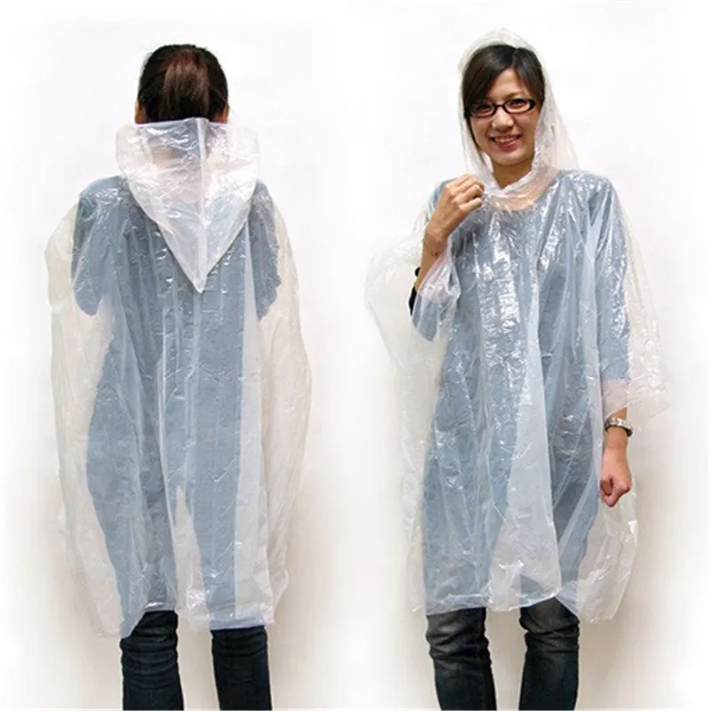 Transparent light weight printed raincoat /rain poncho for adults
