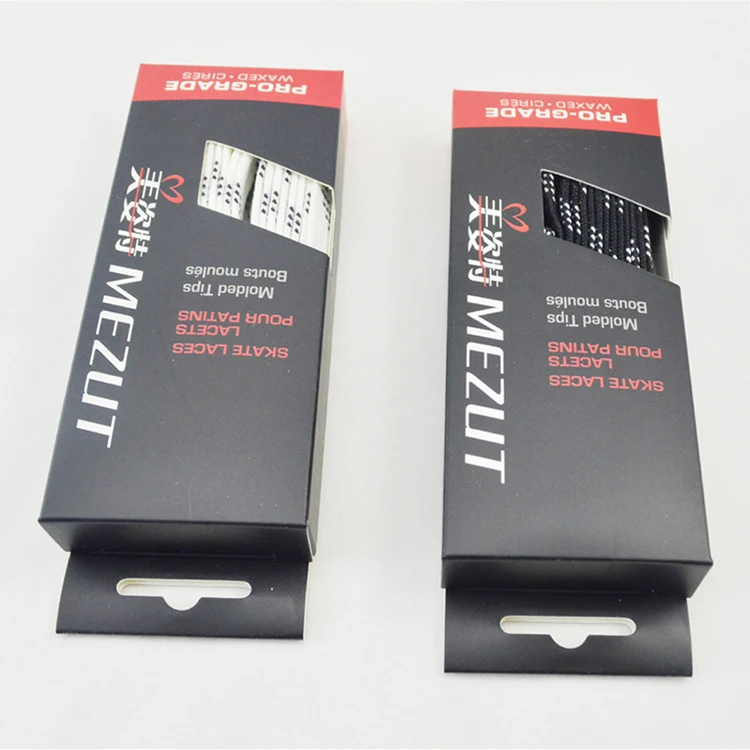 Wholesale Colored Flat Custom Waxed Hockey Skate Shoe Laces