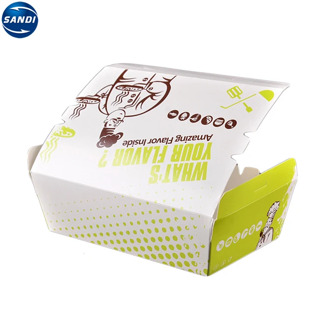 Disposable paper lunch food packaging box