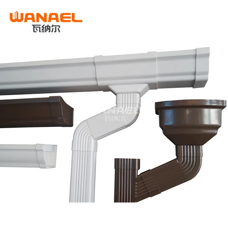 Wholesale Price Wanael Free Sample 5.2 Inch Pvc Rectangular Gutter Bracket, Vinyl Rain Gutter Price