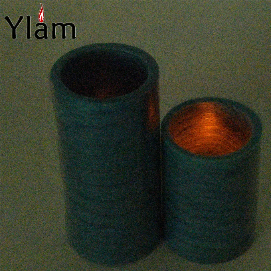 
Professional Manufacturer Custom Blue Wood Grain LED Flameless Candle 