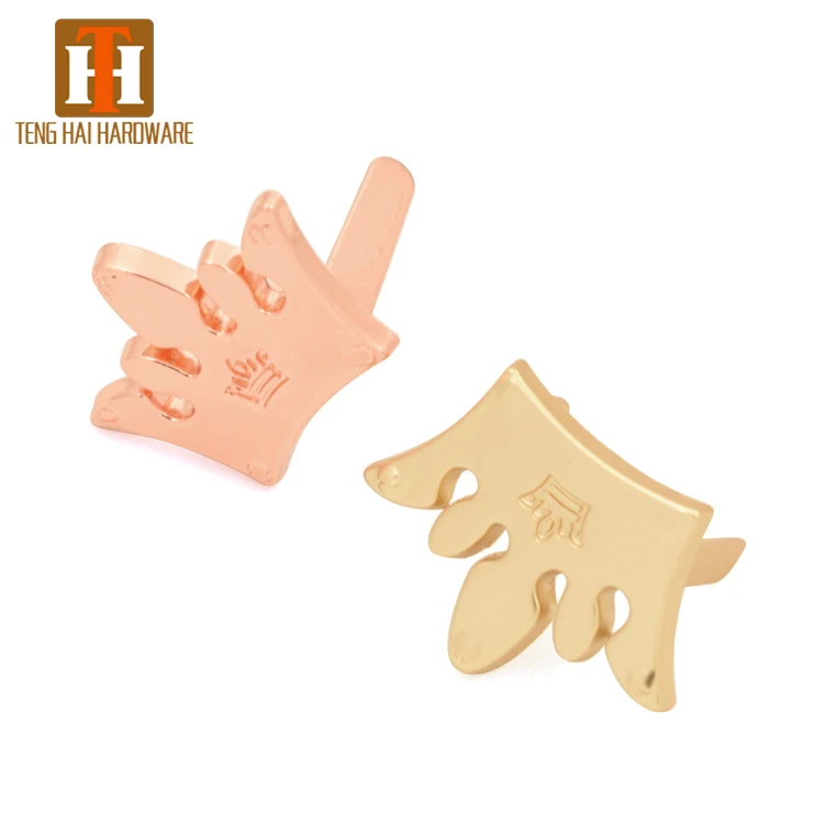 Custom metal crown shape logo plate brand tag for handbags