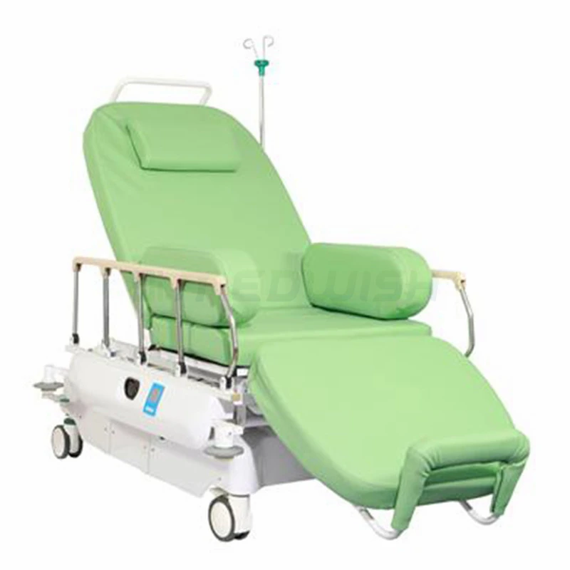 AG-XD207 Hospital furniture multi-functions adjusted headboard and arm board mobile medical treatment hemodialysis bed chair
