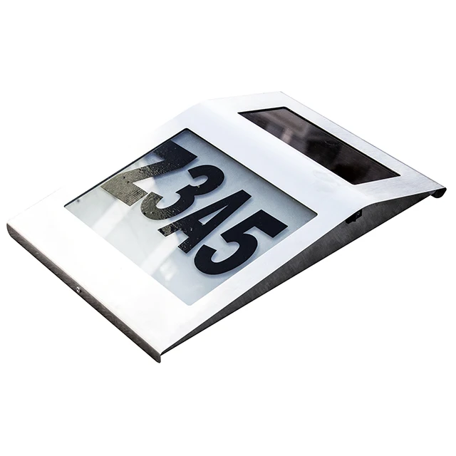 Stainless Steel Solar Wall Address House Plate Lights With Led Door Light Number