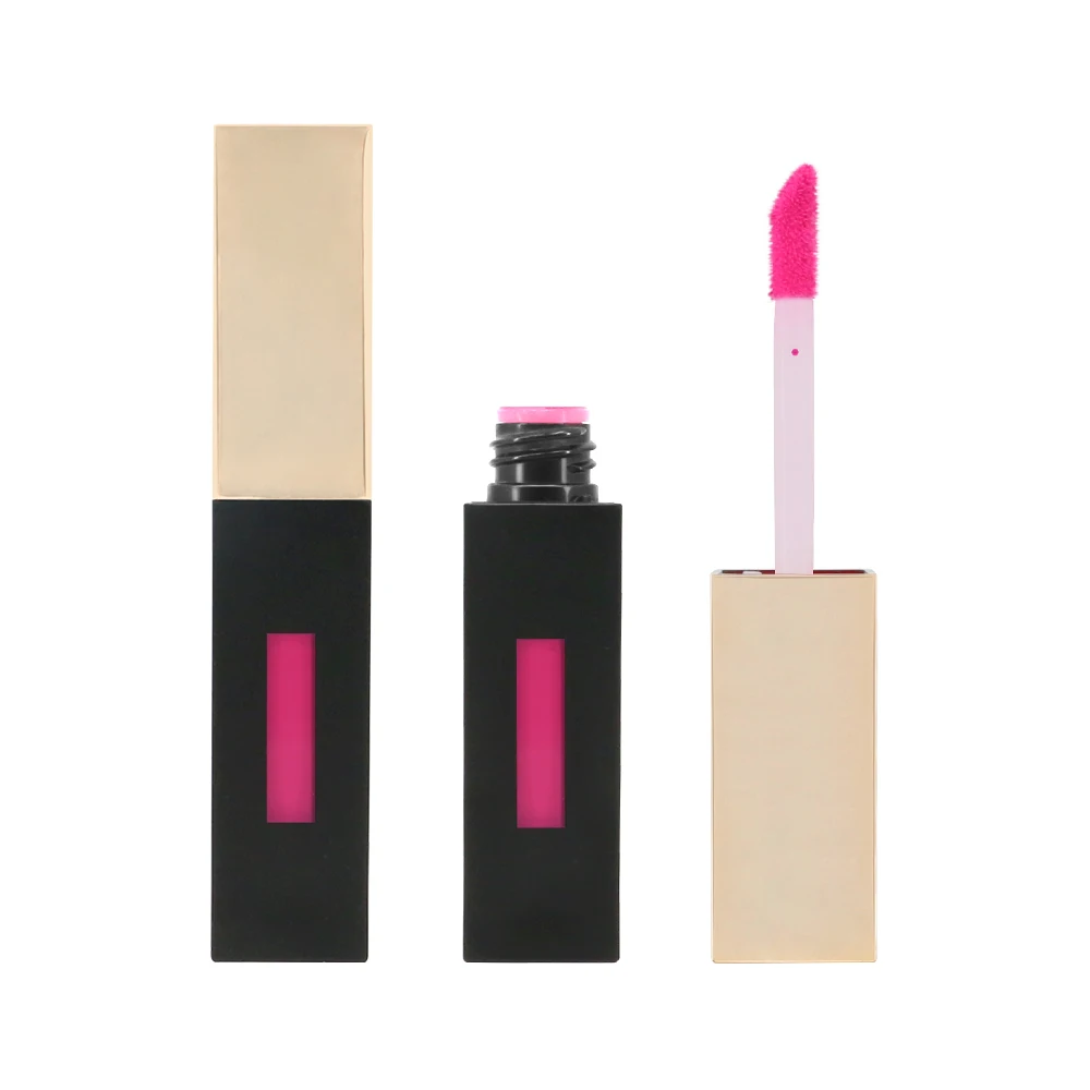 Privately customized 4 ml square lipstick set cosmetic packaging empty lipgloss tube