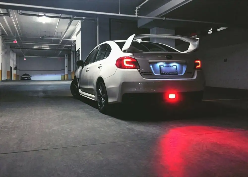 
F1 Style strobe LED Rear Fog Light Kit For 2011-up Subaru WRX STi Impreza XV LED Rear Fog, Tail/Brake 12V Red 