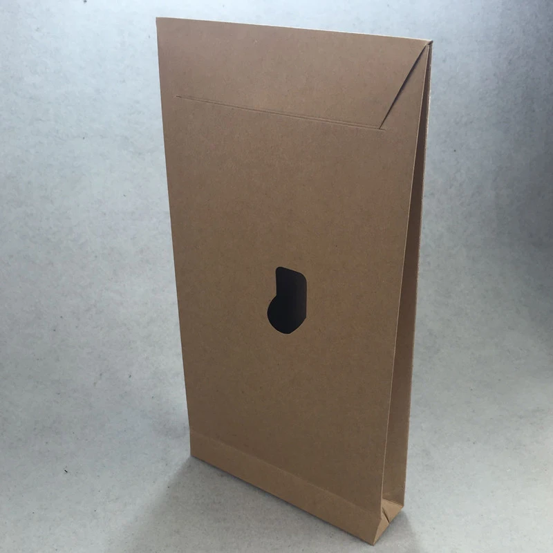 Biodegradable kraft paper standup envelope with die cut window Custom logo wholesale sport socks packaging box
