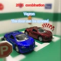 2pcs Discount package 1 64 Veyron Alloy Sports car model Pull Back Double door Collection modification