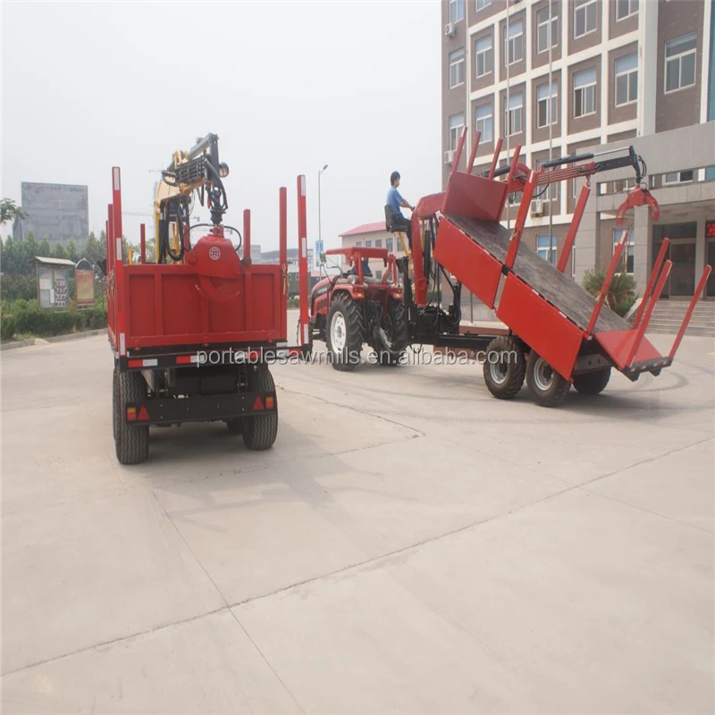 3 тонны деревообрабатывающего прицепа с деревянным краном для лесного хозяйства