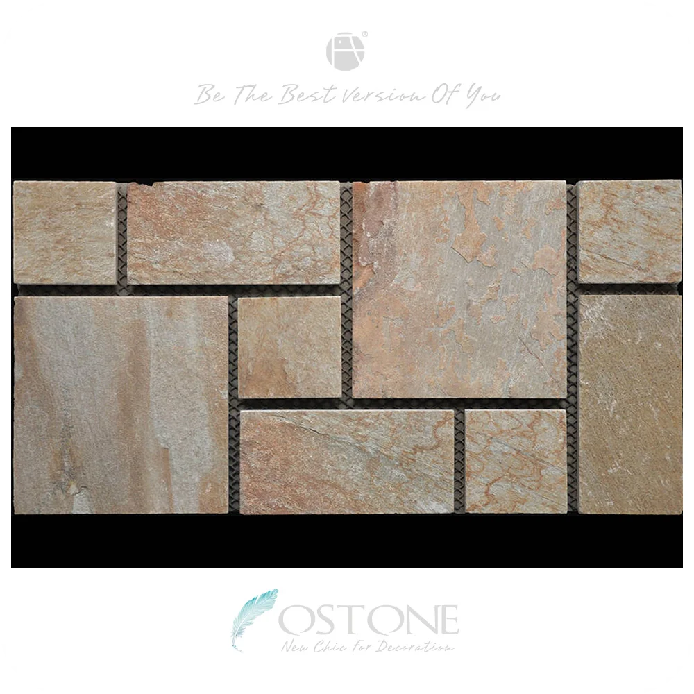 Square Rust Slate Flagstone Patio Stones And Backyard Sidewalk Pavers