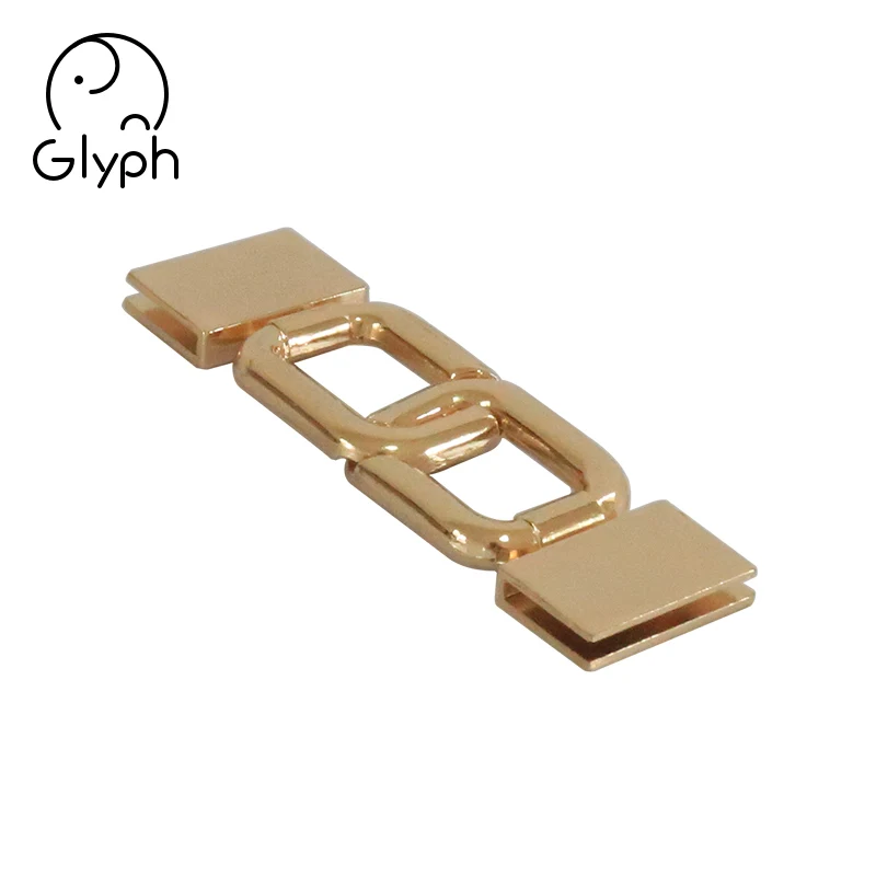 Gold 23mm Interlocking Belt Buckle 1' Front Buckle Closure for Belt Custom