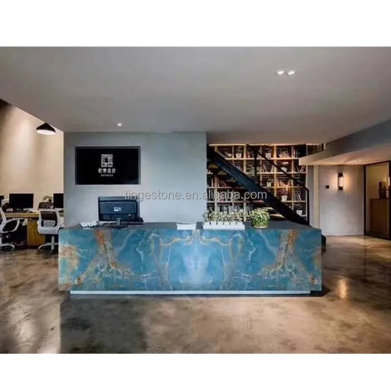 
Luxury Blue onyx slab for the floor design 