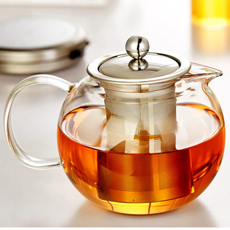 
Classic style pyrex glass teapot with filter 