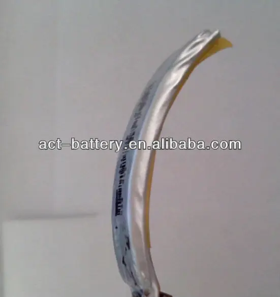 
Flexible thin lithium battery 3.7V 251341 90mAh curved battery flexible battery for watch, google glasses 