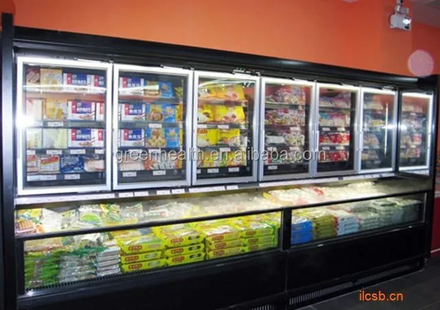 Upright Double Door Freezer Combi Box, Ice Cream Freezer, Supermarket Freezing Showcase Ice Machines CE Multi Icecream Freezer