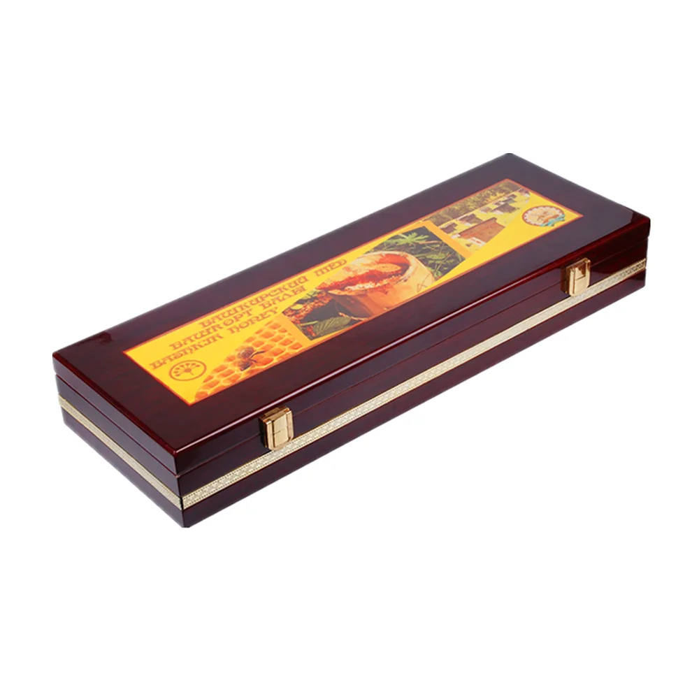 Глянцевая русская деревянная подарочная коробка шоколада