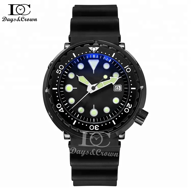 
Make your own brand Ready to ship 316L stainless steel 200 meter water proof Tuna dive watch 