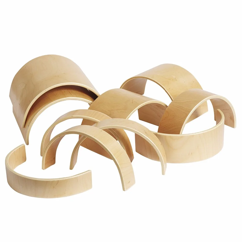Early learning center rainbow shape block wooden arches kids educational toy for kids