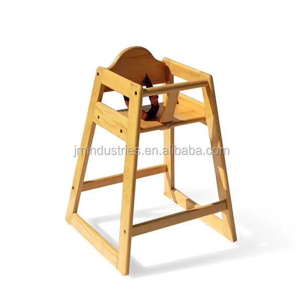 Europe Standard Solid Pine Wood Baby Feeding Chair Baby High Chair