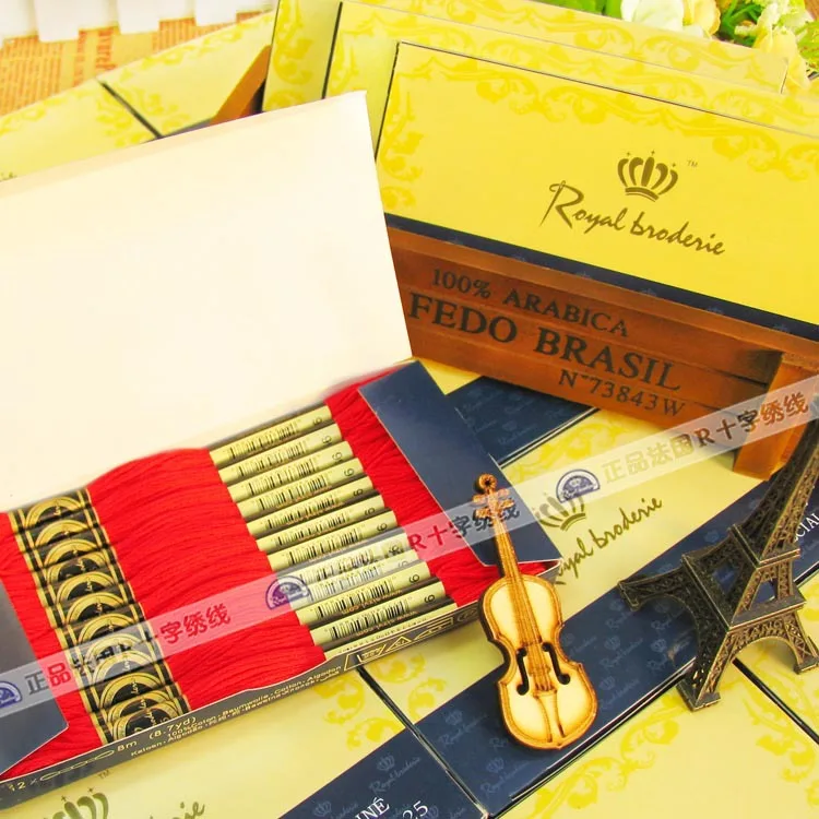 100% Egypt cotton cross stitch thread 12 pieces in 1box 482colors embroidery thread