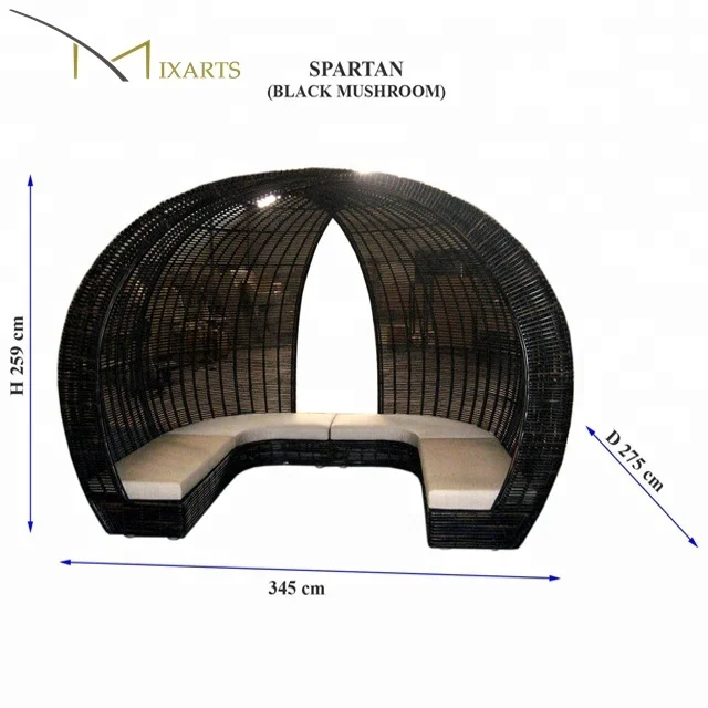 
High quality rattan furniture outdoor daybed patio hotel project garden furniture outdoor sofa cabana 