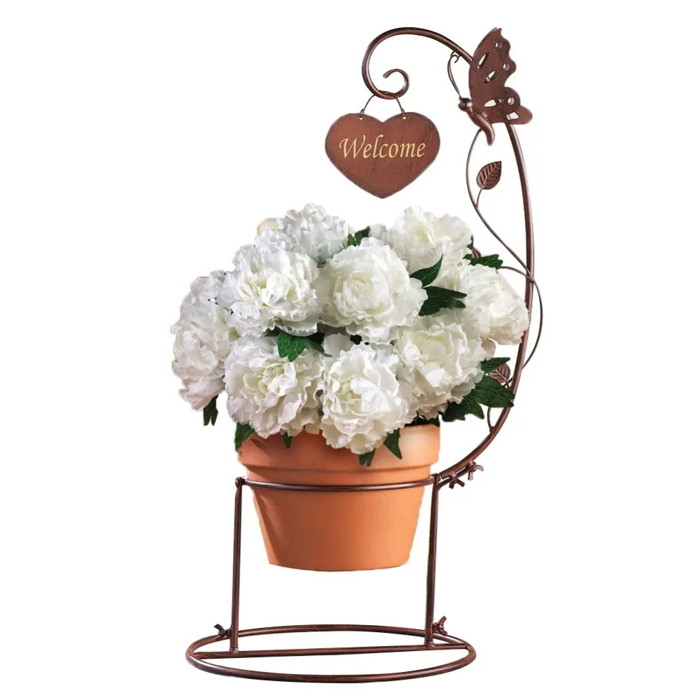 Металлическая подставка для растений и Европейская свадебная декоративная цветов центральные части старинная кованая чугунная коричневая коробка ручной