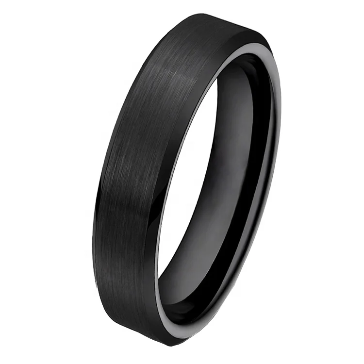 China guangzhou factory wholesale black tungsten carbide rings,brushed tungsten ring