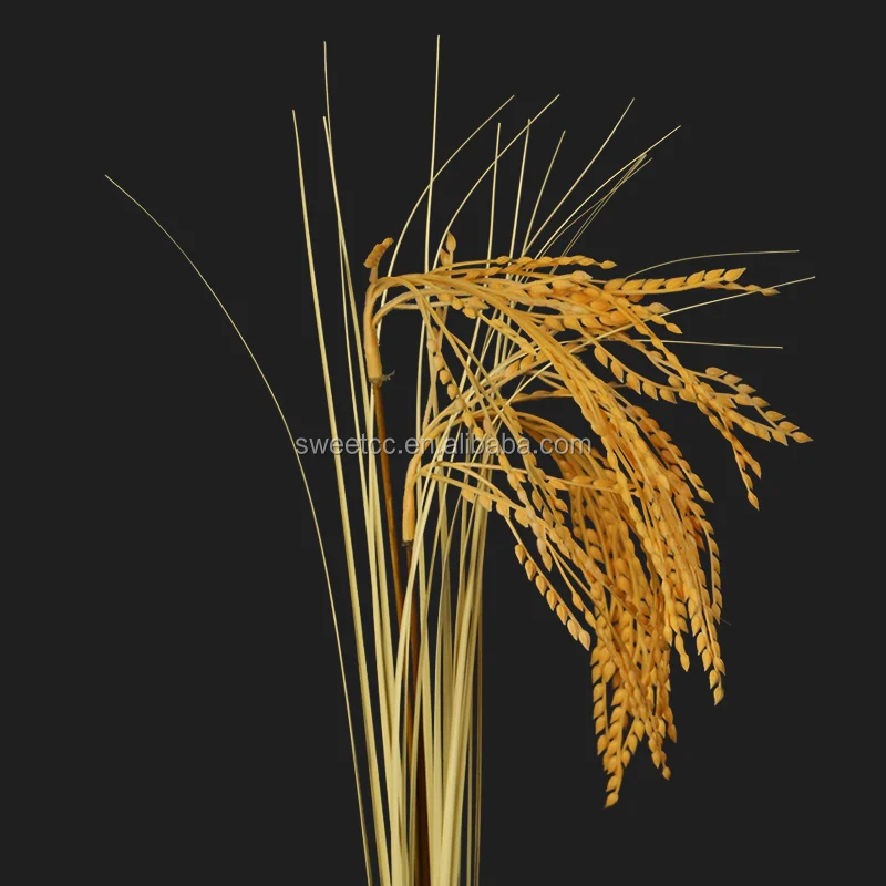 yellow simulation artificial rice paddy fields oryza sativa straw tropical plants gold leaves for decoration