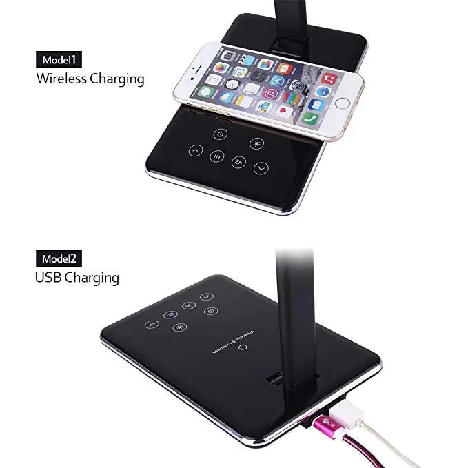 Wholesale Hot Selling Adjustable Dimmable Wireless Charging Lamp Intertek Led Desk Lamp Electric Aluminum Plastic AC Modern 20