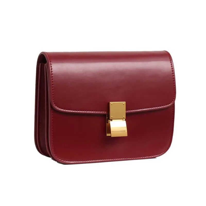 Guangzhou factory fashion box single shoulder bag new style fashion premium genuine leather crossbody bag wholesale